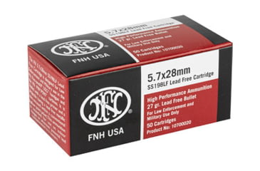 Image of FN America FN SS198LF 5.7X28 27 Grain LF JHP Pistol Ammo, FNH10700021