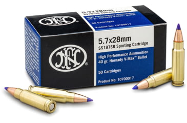 Image of FN America SS197SR 5.7x28mm 40 Grain Hornandy V-Max Brass Cased Pistol Ammo, 500 Rounds, FN10700015