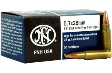 Image of FN America 5.7x28mm 27 Grain Lead Free Jacketed Hollow Point Brass Case Pistol Ammo, 50 Rounds, 10700013