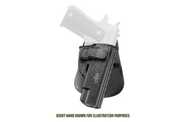 Image of Fobus CH Series OWB Paddle Holster, All 1911 Style Pistols w/o Rail, Left Hand, Black, 1911CHLH