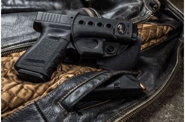 Image of Fobus E2 Paddle Holster, Black, Right Hand - For Glock 17/31, Walther PK 380 GL2E2, EDEMO1