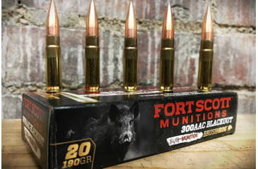 Image of Fort Scott Munitions 300AAC BLACKOUT 190 Grain Centerfire Rifle Ammo, 20 Rounds, 300-190-SCV1SS