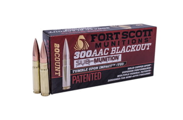 Image of Fort Scott Munitions 300AAC BLACKOUT 190 Grain Centerfire Rifle Ammo, 20 Rounds, 300-190-SCV1SS