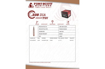 Image of Fort Scott Munitions .338 285 Grain Rifle Bullet, 20 Bullets, .338-285-SCP2