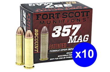 Image of Fort Scott Munitions 357 MAGNUM 125 Grain Centerfire Pistol Ammo, 200 Rounds