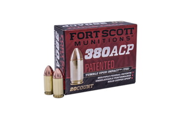 Image of Fort Scott Munitions 380ACP 95 Grain Centerfire Pistol Ammo, 20 Rounds, 380-095-SCV