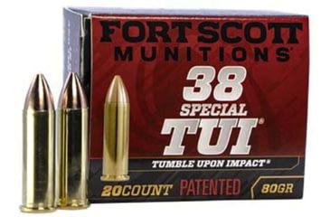 Image of Fort Scott Munitions 38SPL080SCV Tumble Upon Impact TUI .38 Special 80 Gr Sol