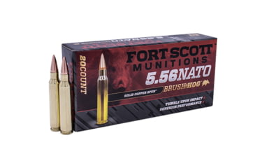 Image of Fort Scott Munitions 5.56 NATO Copper 62 Grain Centerfire Rifle Ammo, 20 Rounds, 556-062-SCV1