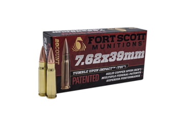 Image of Fort Scott Munitions 7.62x39mm 117Grain Centerfire Rifle Ammunition, 20 Rounds, 762X39-117-SCV