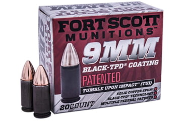Image of Fort Scott Munitions 9 mm 115 Grain TPD-9 CNC Machined Copper Brass Pistol Ammo, 20 Rounds, 9MM-015-SCVTPD