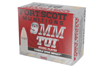 Image of Fort Scott Munitions 9mm Luger 80 grain TUI Nickel Cased Pistol Ammo, 20 Rounds, 9MM-080-SCVNIC