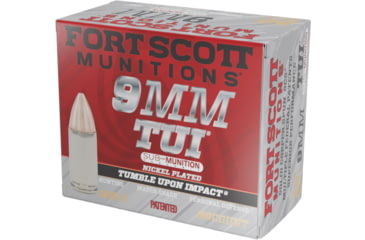 Image of Fort Scott Munitions 9mm 125 Grain Sub-Munition Tumble Upon Impact Nickel Pistol Ammunition, 20 Round, 9MM-125-SCVNIC