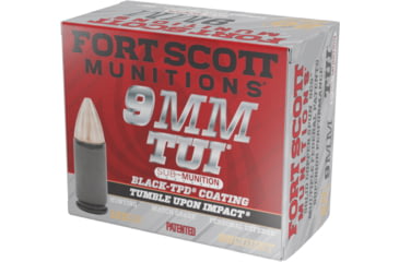 Image of Fort Scott Munitions 9mm 125 Grain Sub-Munition Tumble Upon Impact TPD Pistol Ammunition, 20 Round, 9MM-125-SCVTPD