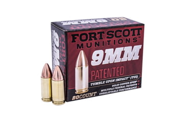 Image of Fort Scott Munitions 9MM 80 Grain Centerfire Pistol Ammo, 20 Rounds, 9MM-080-SCV