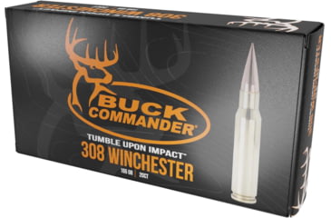 Image of Fort Scott Munitions Buck Commander .308 Winchester 165 Grain CNC Machined Copper Brass Cased Rifle Ammo, 20 Round, 308-165-SCV2BC