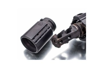 Image of USED Fortis Manufacturing CONTROL Shield w/9mm Muzzle Brake, 1/2x28 TPI, Black Nitride, BNDL-9MM-28, EDEMO1, Used, Condition Fair, Installed/Mounted