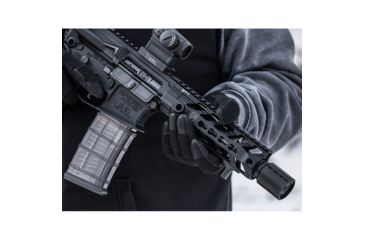 Image of USED Fortis Manufacturing CONTROL Shield w/9mm Muzzle Brake, 1/2x28 TPI, Black Nitride, BNDL-9MM-28, EDEMO1, Used, Condition Fair, Installed/Mounted