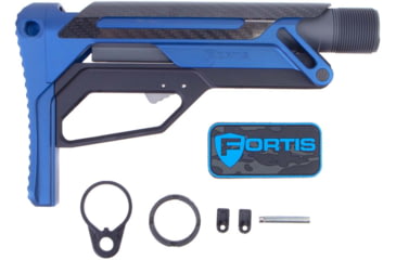 Image of Fortis Manufacturing LA Stock Bundle Pack, Cerakoted buffer tube and Standard QD End Plate, Blue, LAS-BNDL-15-BLU