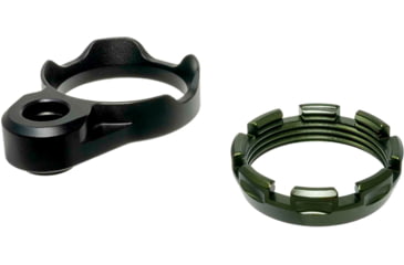 Image of Fortis Manufacturing LE Lightweight Enhanced AR15 End Plate System, K1, Tapered, ODG Castle Nut, LE-BLK-K1-ODG