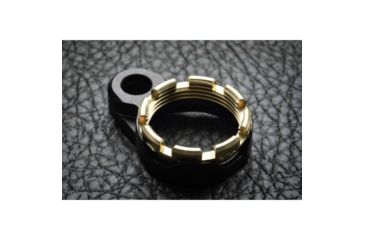 Image of Fortis Manufacturing LE Lightweight Enhanced Castle Nut/End Plate System, Tapered, K1 Lockdown, Black/Gold LE-BLK-K1-GOLD