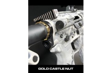 Image of Fortis Manufacturing Lightweight Enhanced AR15 End Plate w/K1 System Tapered Castle Nut, Red, small, LE-BLK-K1-RED