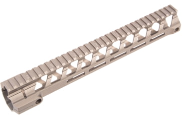 Image of Fortis Manufacturing REV II Free Float Rail System, M-LOK, AR-15, 12.4in, Fde Anodize, REV-II-12-ML-FDE