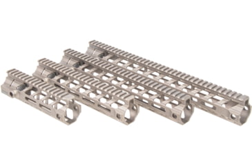 Image of Fortis Manufacturing REV II Free Float Rail System, M-LOK, AR-15, 12.4in, Fde Anodize, REV-II-12-ML-FDE