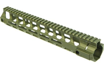 Image of Fortis Manufacturing REV II Free Float Rail System, M-LOK, AR-15, 12.4in, Odg Anodize, REV-II-12-ML-ODG