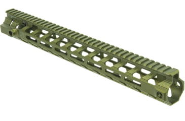 Image of Fortis Manufacturing REV II Free Float Rail System, M-LOK, AR-15, 15.3in, Odg Anodize, REV-II-15-ML-ODG