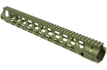 Image of Fortis Manufacturing REV II Free Float Rail System, M-LOK, AR-15, 15.3in, Odg Anodize, REV-II-15-ML-ODG