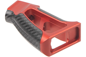 Image of Fortis Manufacturing Torque Pistol Grip, 15 Degree, AR-15, Carbon Fiber, Red Anodize, TOR-PG-CF-15-RED