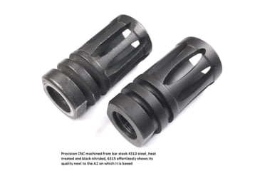 Image of Forward Controls Design Stoner 63 LMG Style Flash Hider w/Crush Washer, 1/2x28, Nitride, Black, 6315