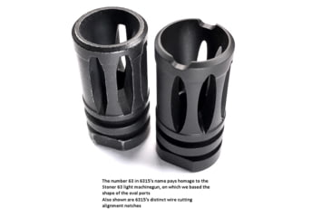 Image of Forward Controls Design Stoner 63 LMG Style Flash Hider w/Crush Washer, 1/2x28, Nitride, Black, 6315