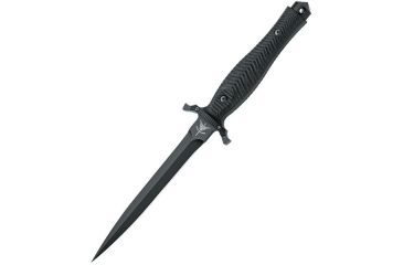 Image of Fox Bellum Daga, Black G-10 Handle, Black Blade, Plain w/Sheath FX-0171100