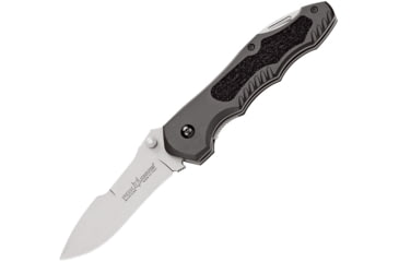 Image of Fox Chinook Linerlock Gray Folding Knife, 3.25 satin finish Bohler N690 stainless blade, Gray aluminum handle with black rubber insert, 01FX198