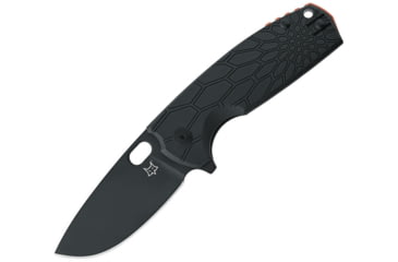 Image of Fox Core Linerlock Folding Knife, 3in Black Bohler N690 SS Blade, Black Textured Frn Handle, Thumb Pull, Pocket Clip, Designed By Jesper Voxnaes, Black, 01FX317