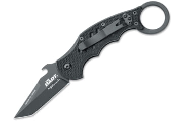 Image of Fox Dart Karambit Linerlock Folding Knife, 2.5 black PTFE coated Bohler N690 stainless tanto, Black G10 handle, 01FX022