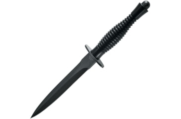 Image of Fox Fairbairn Sykes Fighting Knife, 6.63 black PVD coated double edge Bohler N690 sta, Black sculpted aluminum handle, FX-592