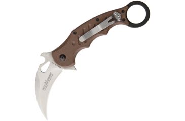 Image of Fox Karambit Dark Earth G-10 Stone Folding Knife,3in,Stonewash,Dark Earth,G10 Handle FOX479ESW