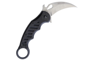Image of Fox Karambit Linerlock CF Folding Knife, 3in Stonewash Bohler N690 SS Karambit Blade, Thumb Pull, Pocket Clip, Finger Ring, Black G10 And Carbon Fiber Handle, 479CG10SW