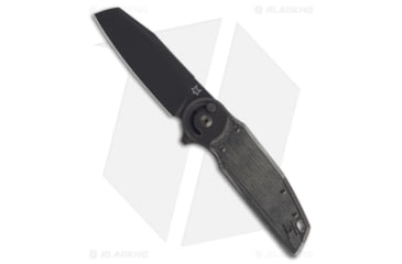 Image of Fox Knives Americas Metamorphosis Folding Knife, 3.15in, Bohler M390 Stainless Steel, Sheepsfoot Blade, Micarta, Black Handle, Black/Black, 7.87 inch, BHQ-195003