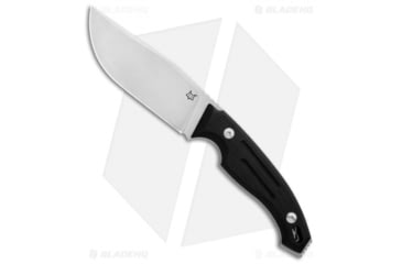 Image of Fox Knives Americas Octopus Vulgaris Fixed Blade Knife, 4.50in, Bohler N690, Clip Point Blade, G-10, Black Handle, Black/Gray, 9.375 inch, BHQ-85177