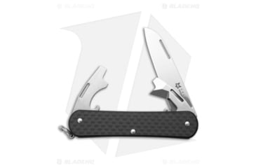 Image of Fox Knives Americas Vulpis 3-in-1 Slipjoint Folding Knife, 2.20in, Bohler M390 Stainless Steel, Sheepsfoot Blade, Carbon Fiber, Black Handle, Black/Steel, 5.125 inch, BHQ-179897