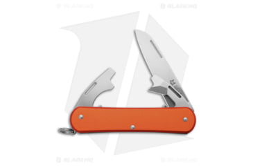 Image of Fox Knives Americas Vulpis 3-in-1 Slipjoint Folding Knife, 2.20in, Bohler N690, Sheepsfoot Blade, Aluminum, Orange Handle, Orange/Steel, 5.125 inch, BHQ-179907