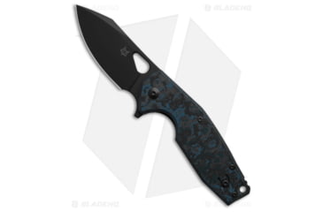 Image of Fox Knives Americas Yaru Folding Knife, 2.88in, M398, Reverse Tanto Blade, Carbon Fiber, Black/Blue/Gray Handle, Black/Blue/Gray/Black, 6.88 inch, BHQ-192516