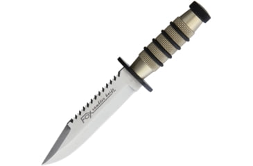 Image of Fox Mini Fox Champagne Knife, 2.5 satin finish sawback stainless bowie blade, Champagne aluminum handle, 02FX103