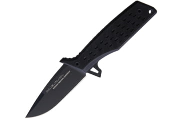 Image of Fox NERO Fixed Blade Knife, 4.25 black Teflon coated Bohler N690 stainless bl, Black textured G10 handle, 02FX159