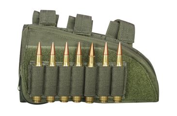 Image of Fox Outdoor Butt Stock Cheek Rest - Rifle, Olive Drab - Left 099598554705