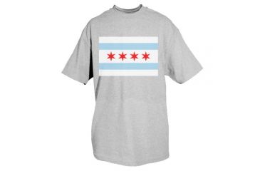 Image of Fox Outdoor City of Chicago Flag Mens Tanks and Tees, Chicago Flag - Grey - T-Shirt, Large, 63-852 L