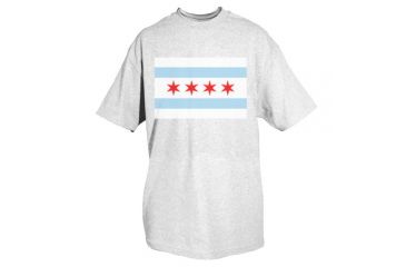 Image of Fox Outdoor City of Chicago Flag Mens Tanks and Tees, Chicago Flag - White - T-Shirt, Extra Large, 63-853 XL